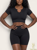 2 Piece High Waist Set BLACK