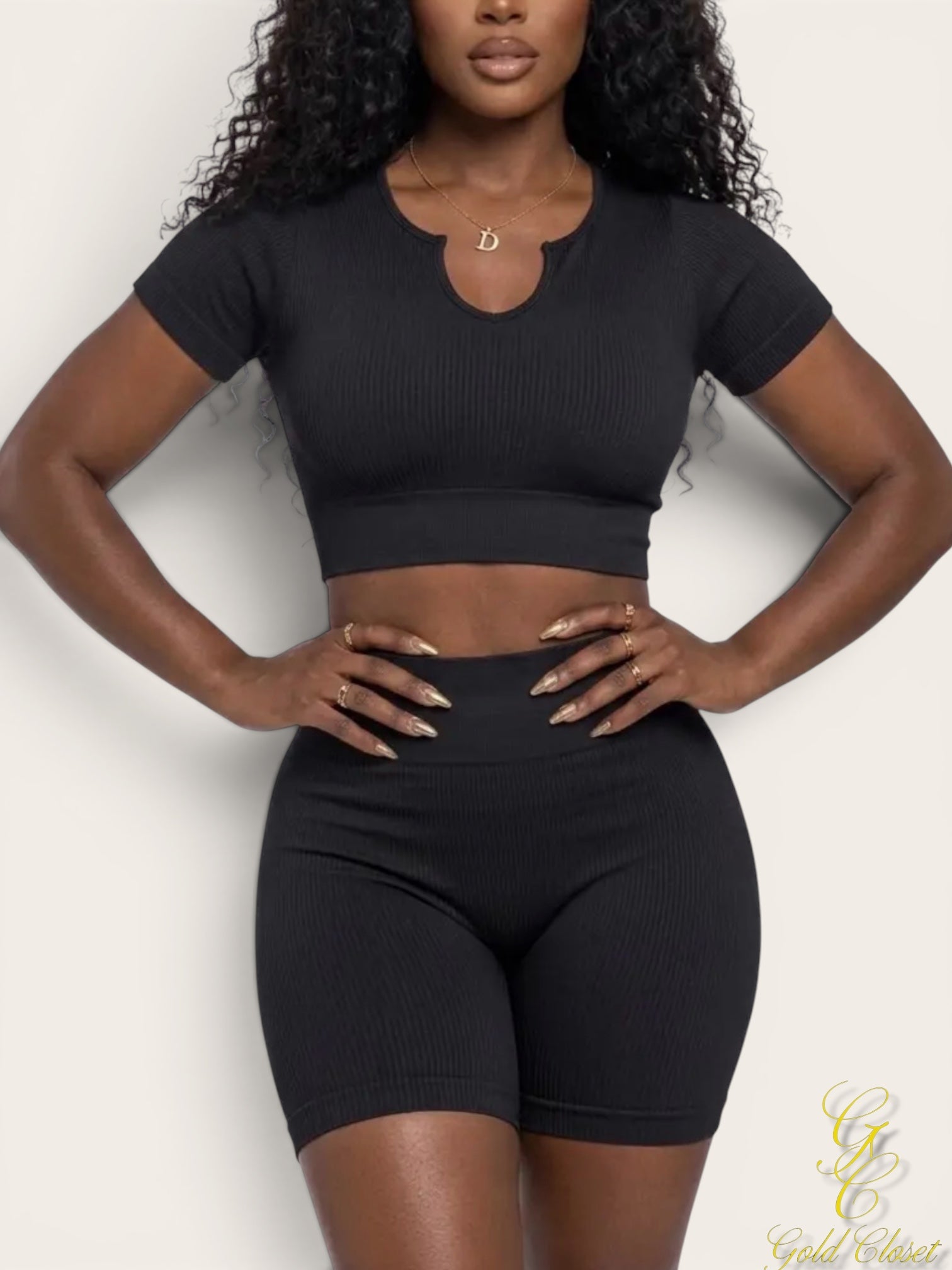 2 Piece High Waist Set BLACK