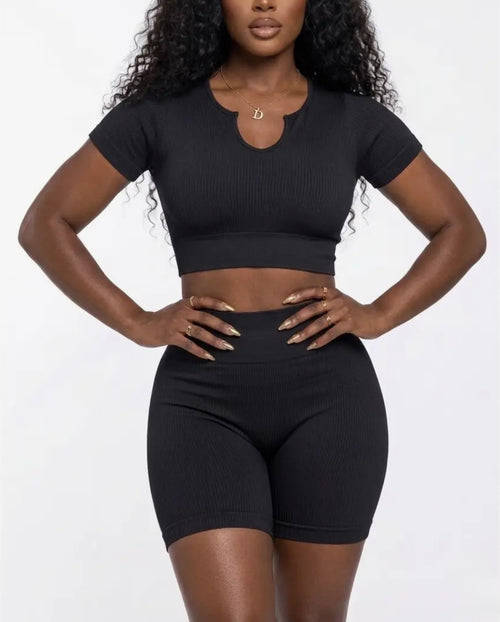 2 Piece High Waist Set BLACK