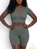 2 Piece High Waist Set OLIVE