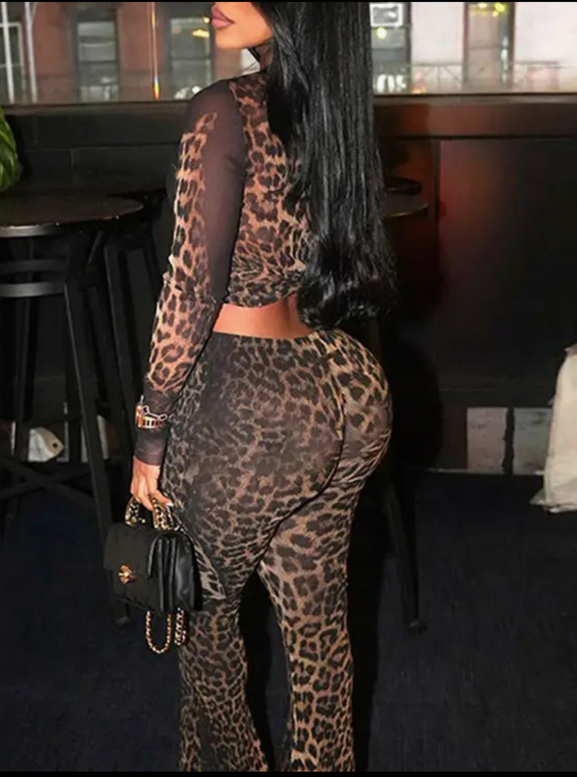 Leopard Printed Two-Piece Set