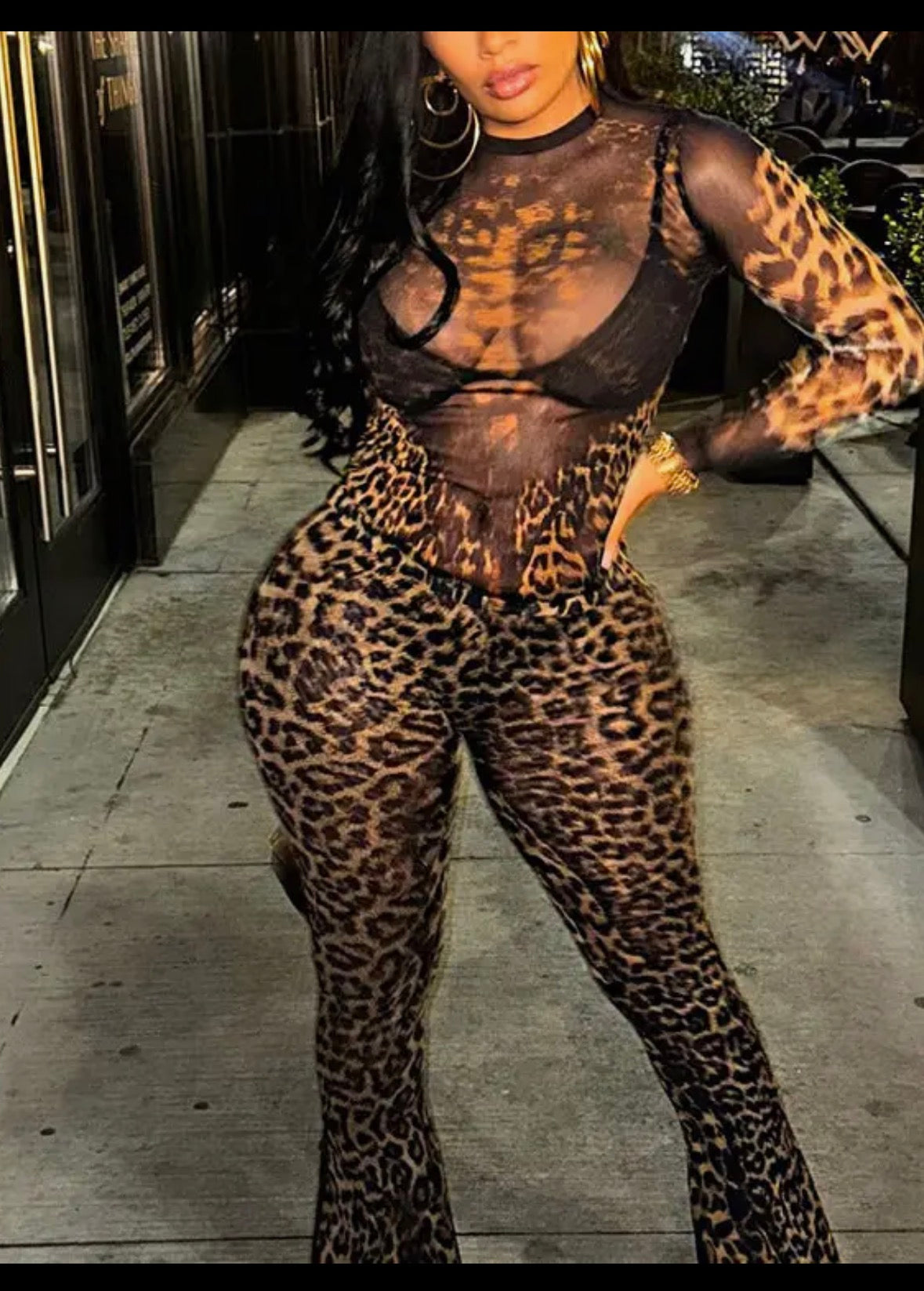 Leopard Printed Two-Piece Set