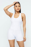 Honeycomb Poly Jacquard Sleeveless Cross Back WHITE