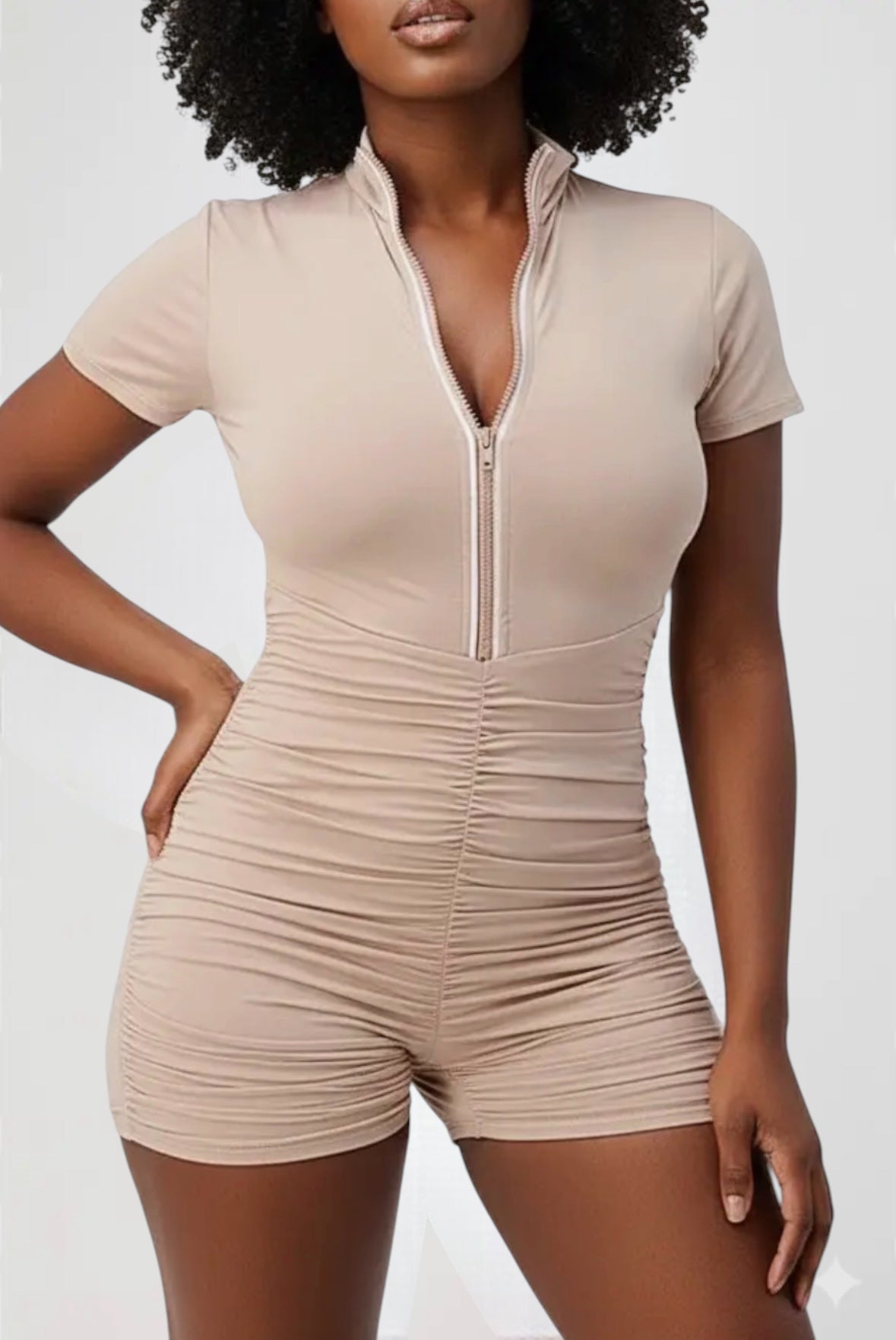 Body Con Romper with Wrinkling Short