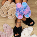 Fuzzy Plush House Slippers TAN